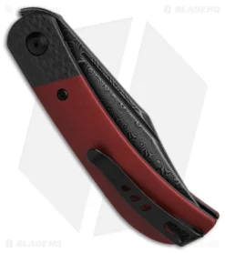 CIVIVI Appalachian Drifter 2 Liner Lock Knife Burgundy G-10 (3" Damascus) -Civivi Knives Store Civivi Appalachian Drifter 2 LL Knife Burgundy G 10 3in Damascus BHQ 138581 td side