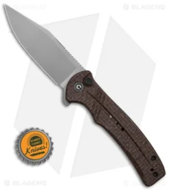 CIVIVI Cogent Button Lock Flipper Knife Coarse Brown Micarta (3.5" BB) C20038D-6 -Civivi Knives Store Civivi Cogent BL Flipper Knife Coarse Brown Micarta 3in BB BHQ 145898 td size