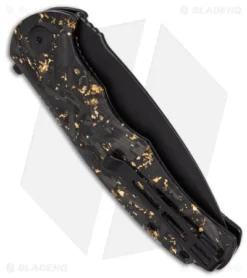 CIVIVI Praxis Flipper Liner Lock Knife Shredded Gold CF (3.75" Black SW) C803J 6 CIVIVI Praxis Flipper Liner Lock Knife Shredded Gold CF (3.75" Black SW) C803J -Civivi Knives Store Civivi Praxis FLLK Shredded Gold CF 3in Black SW BHQ 151797 td side