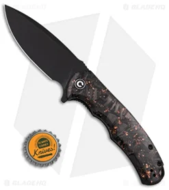 CIVIVI Praxis Flipper Liner Lock Knife Shredded Copper CF (3.75" Black SW) -Civivi Knives Store praxis 151794 td size